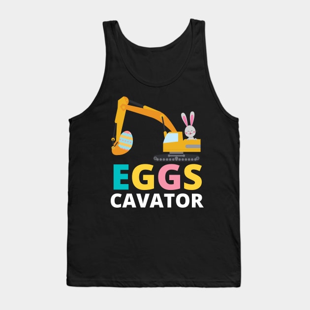 Kids Eggs Cavator Easter Bunny Excavator Cute Boys Kids Toddler Tank Top by Johner_Clerk_Design